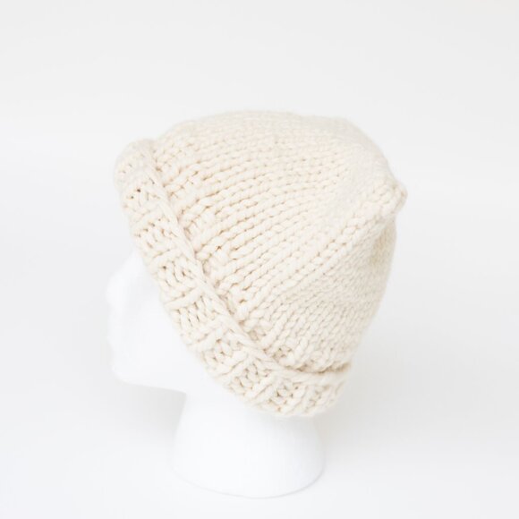 Kids Cream white Cat Ear Hand Knit Beanie - Picture 3 of 3